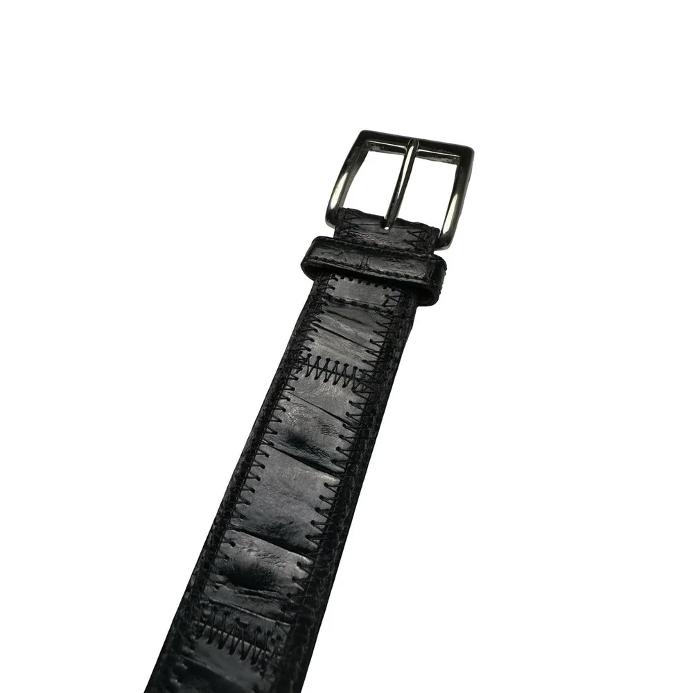 Bespoke Black Genuine Crocodile 1.25 Inch Width Mens Belt Size 36 NWOT USA